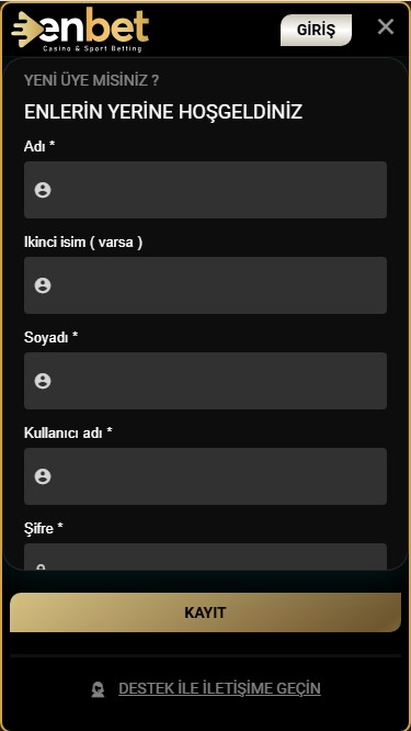 Enbet Kayıt Bilgileri